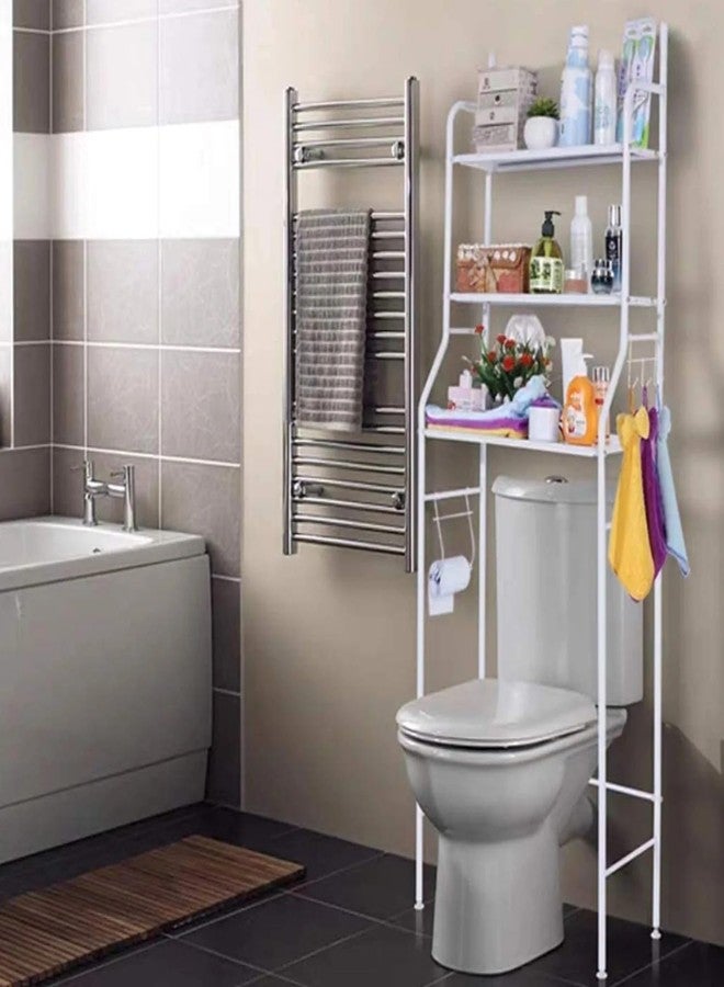 MAXXLITE 3-Layer Toilet Storage Rack, Stainless Steel, Floor Standing, Bathroom, Shelf Organizer, Space Saving, 90L x 27W x 6H cm, Rectangular - Image 3