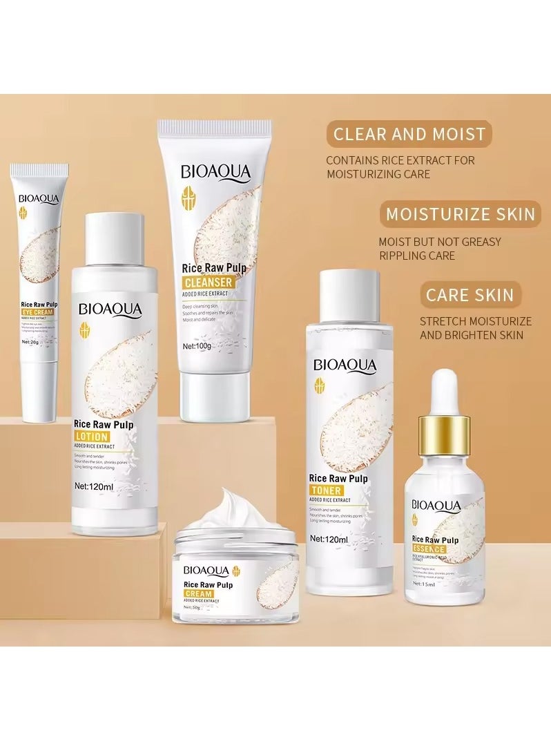 BIOAQUA - 6pcs Rice Raw Pulp Skin Care Set - Image 1