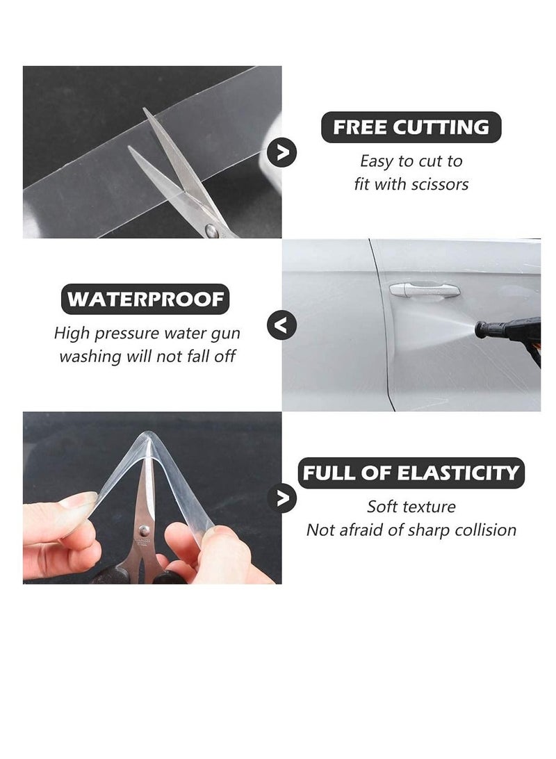 Excefore Car Door Edge Guard Clear Universal Door Sill Guard Car Door Trim Edge Guard Protection Film Anti-Collision Fits for Most Car (33Ft x 1.2In, Transparent) - Image 2