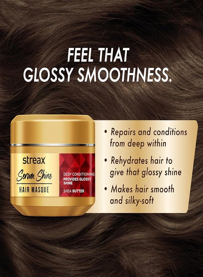 Streax Serum Shine Hair Mask for Frizzy Hair-200gm, Mask for Dry, Damaged Hair, Provides Deep Conditioning & Nourishment, Infused with Shea Butter, For Dry, Frizzy Hair, For All Hair Types - Image 5