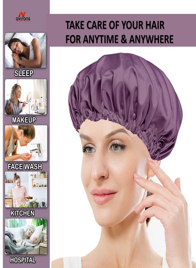 Avirons Silk Hair Bonnet with Eye Mask for Sleeping and Scrunchies| Satin Sleeping Cap for Hair| Sleeping Eye Mask | Double Layer Bonnet | Reversible Silk Hair Cap for Sleeping - Image 2