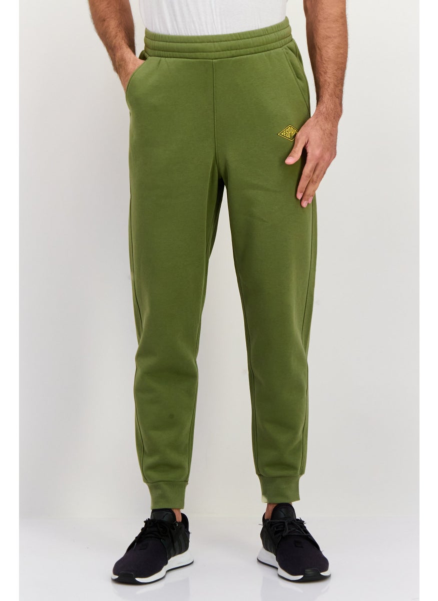 ESPRIT Men Regular Fit Brand Logo Sweatpants, Green  - Image 1