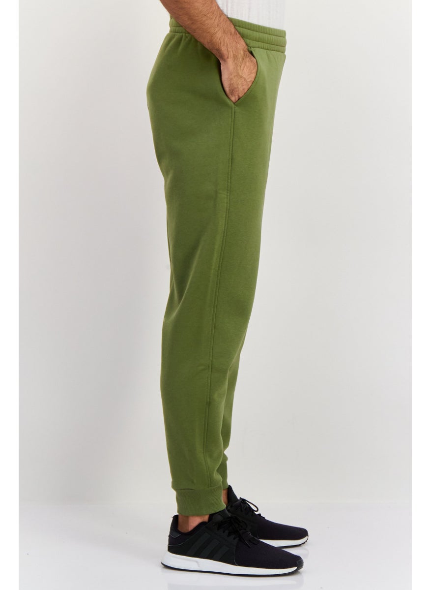 ESPRIT Men Regular Fit Brand Logo Sweatpants, Green  - Image 4