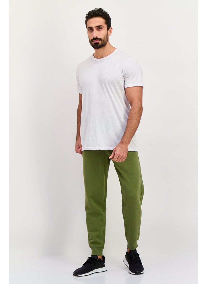 ESPRIT Men Regular Fit Brand Logo Sweatpants, Green  - Image 2
