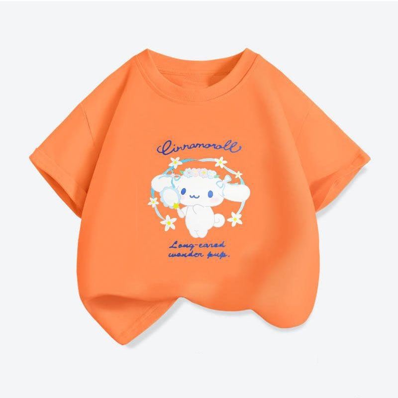Coolometi Children'S Short-Sleeved Girls' Summer Printed T-Shirt New Children'S Yugui Dog Half-Sleeved Shirt Fashion - Image 1