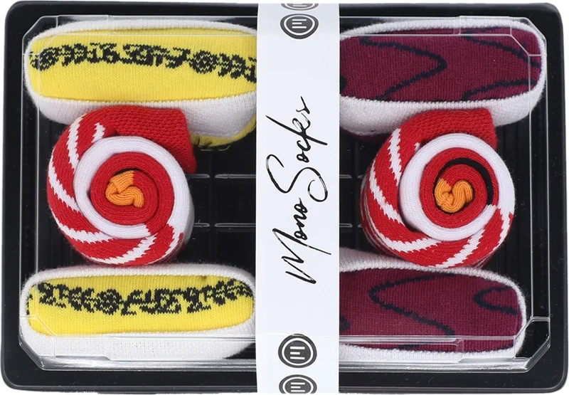Mono Socks Unisex Colorful Tuna Maki Set A 3-Piece Sushi Socks