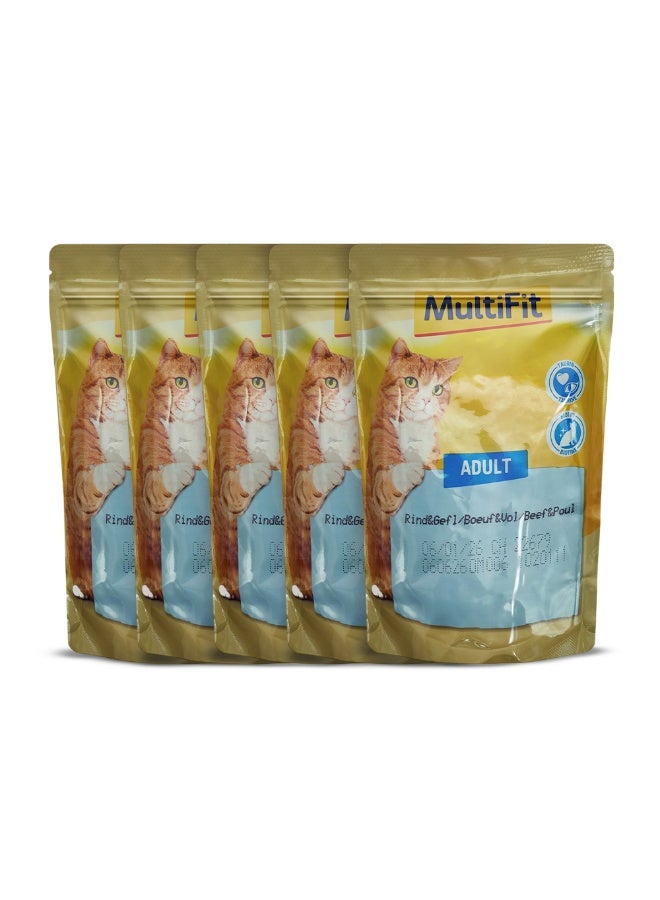 MultiFit Adult Cat Jelly Duo Fish & Classic Mix Pouch 100 gm with beef and poultry - Image 2