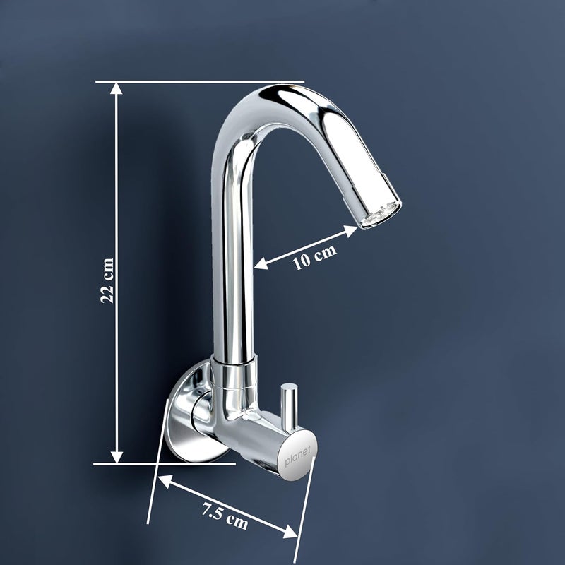 Planet Single Lever Sink Cock for KitchenSink Cock with Teflon TapPack of 1 MakasaChrome Finish - Image 3