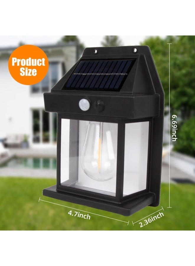Arabest أضواء سياج تعمل بالطاقة الشمسية مع مستشعر حركة - عبوة 4 مع 3 أوضاع، أضواء LED خارجية مقاومة للماء IP65 للباحة، الفناء الخلفي، الحديقة، المرآب - Image 2