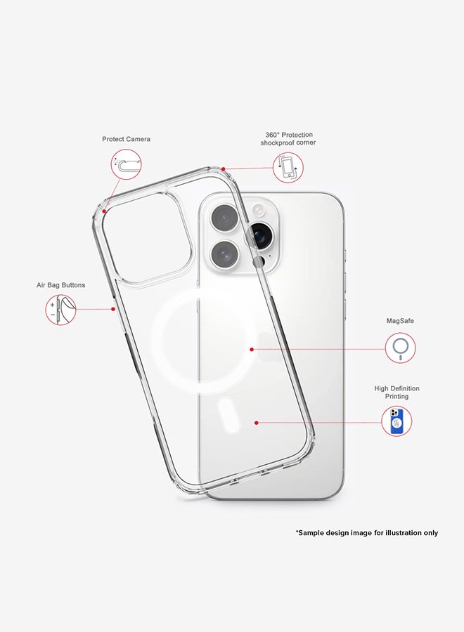 Stylizedd For iPhone 16 Pro Max Case [Compatible with MagSafe] Slim Magnetic cover Clear Phone Case - Football Team - UAE, Omar.A - Image 3