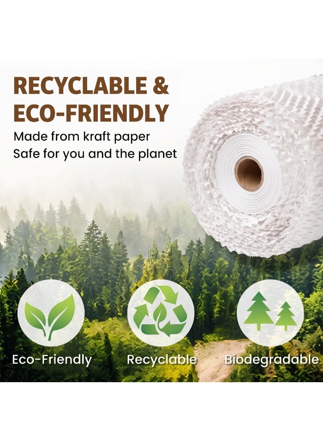 Kidepoch Honeycomb Packing Paper | 15"x197' Heavy Duty Moving & Shipping Paper with Fragile Stickers, Eco-Friendly Recyclable Cushioning Wrap for Furniture, Fragile Items, Gift Packaging & DIY Crafts (White) - Image 5