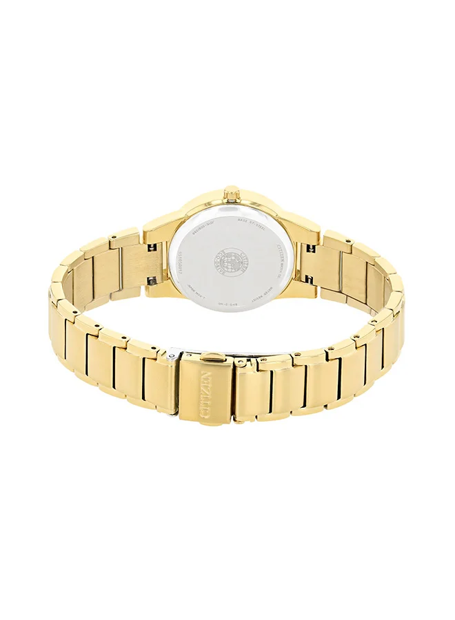 CITIZEN Women's Stainless Steel Strap with Gold Plating Eco-Drive Standard Watch GA1052-55E - 29.5 mm
