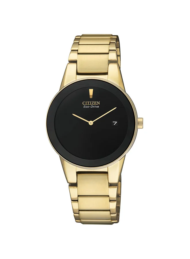 CITIZEN Women's Stainless Steel Strap with Gold Plating Eco-Drive Standard Watch GA1052-55E - 29.5 mm