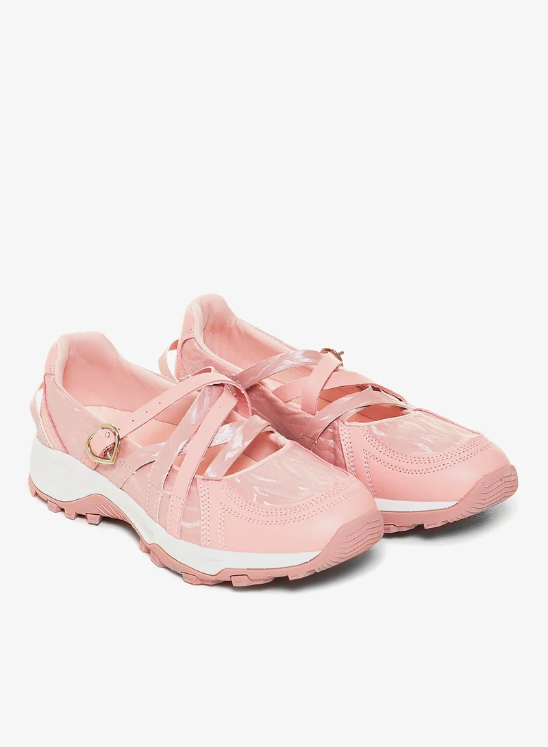 كوي Kyubi Shimmering Ballet Mary Janes - Pink