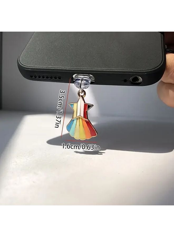 Rainbow Lucky Star Phone Dust Plug For Type C Port Phone Pendant Decorations - Image 3