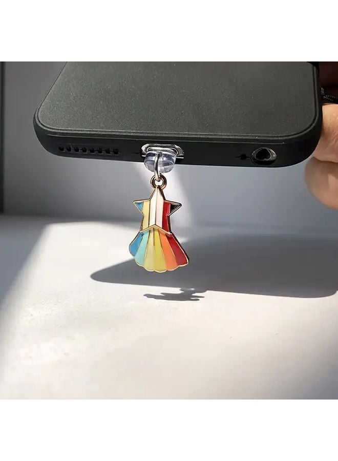 Rainbow Lucky Star Phone Dust Plug For Type C Port Phone Pendant Decorations - Image 2