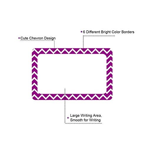 Cualfec 300 Cute Chevron Name Tag Stickers Colorful Border Name Labels for School, Office, Home Can Be Used on Clothes, Storage Boxes, Packages - Updated Stronger Stickiness - Image 4