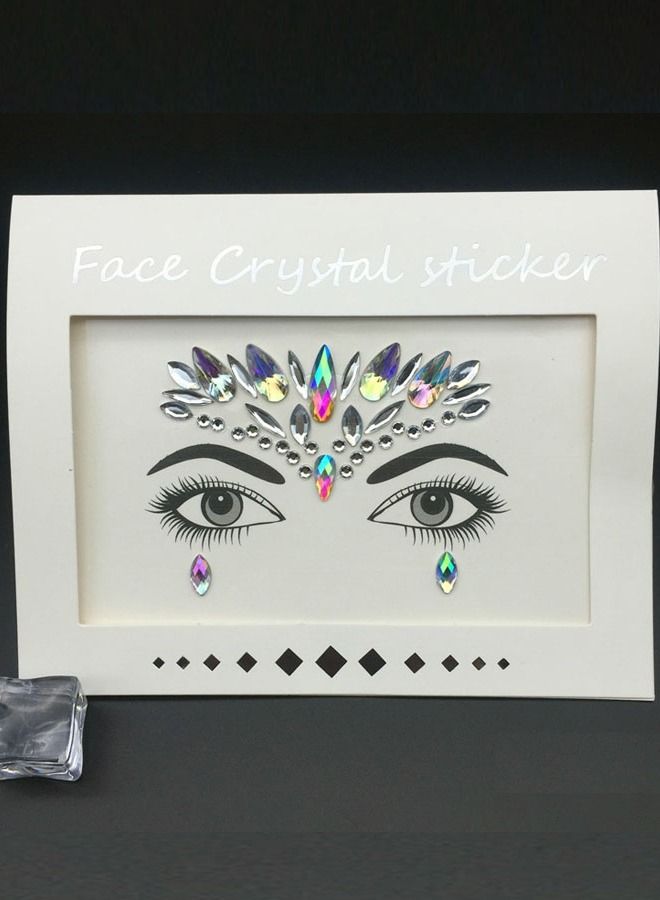 Luminous Mermaid Princess Face Gems Crystal Sticker - Image 1