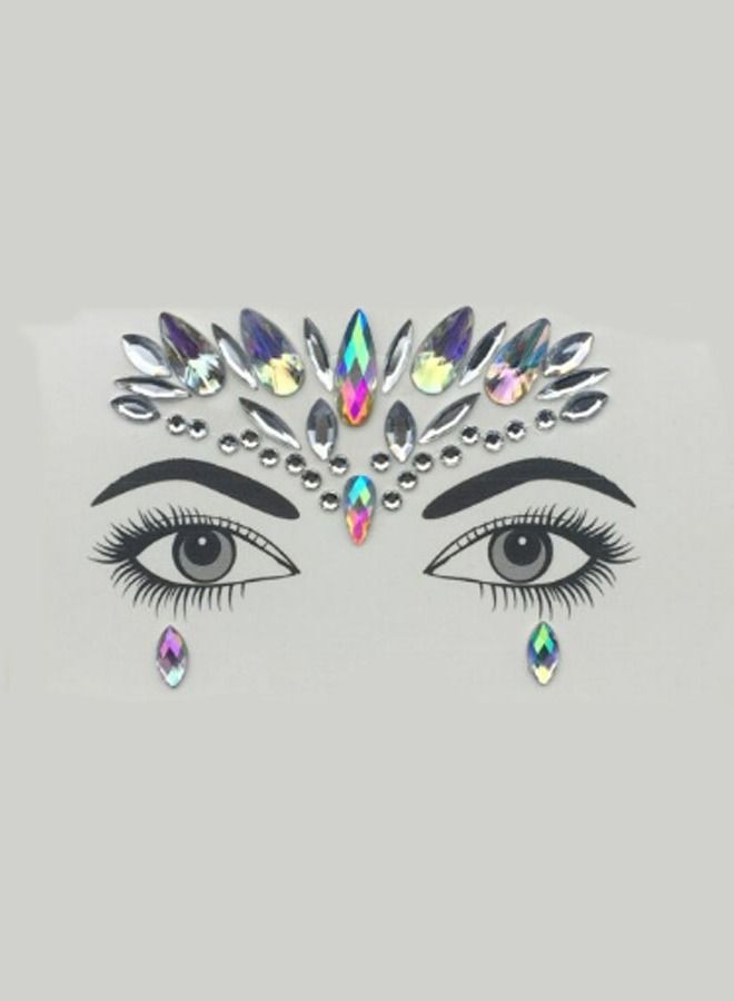 Luminous Mermaid Princess Face Gems Crystal Sticker - Image 2