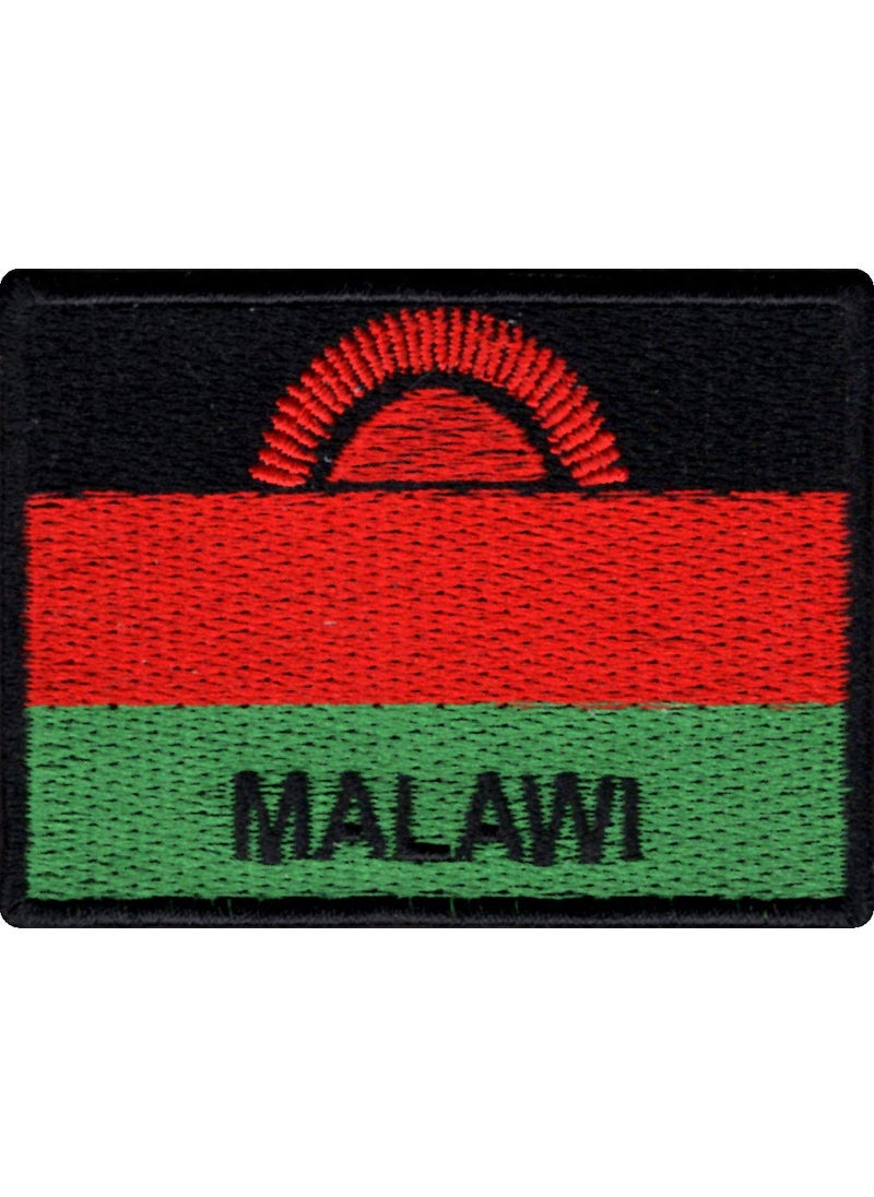Artist Unknown - Malawi Flag Applique Embroidered Sweing Patch Suitable for Jackets, Bags, T-Shirts, Jeans, Pants, Outdoor Clothing ; Size: 7cm x 5cm ; Imported from Malaysia (1 Piece) - Image 1