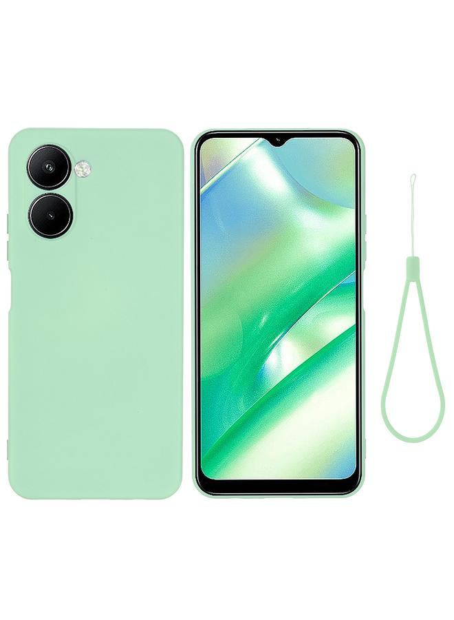كيس لهاتف Realme C33 - لون صلب، سيليكون سائل، مقاوم للصدمات، تغطية كاملة