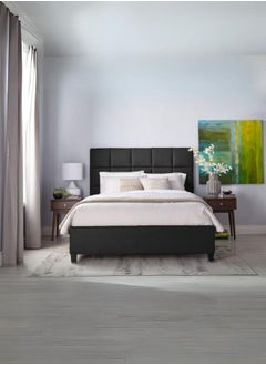 Bed and Mattress Zone Kingsman Upholstered Bed 200x180 King Size Black Color 