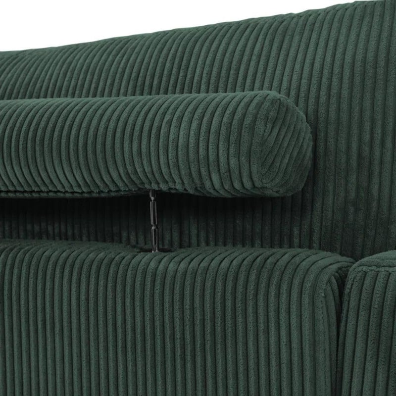 Comfynest 3-Piece Corduroy Sectional Sofa in Hunter Green - Image 4