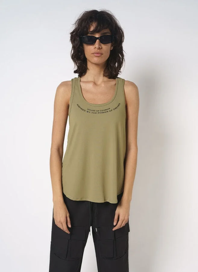 House Of Cenmar Olive Women'S Activewear Top