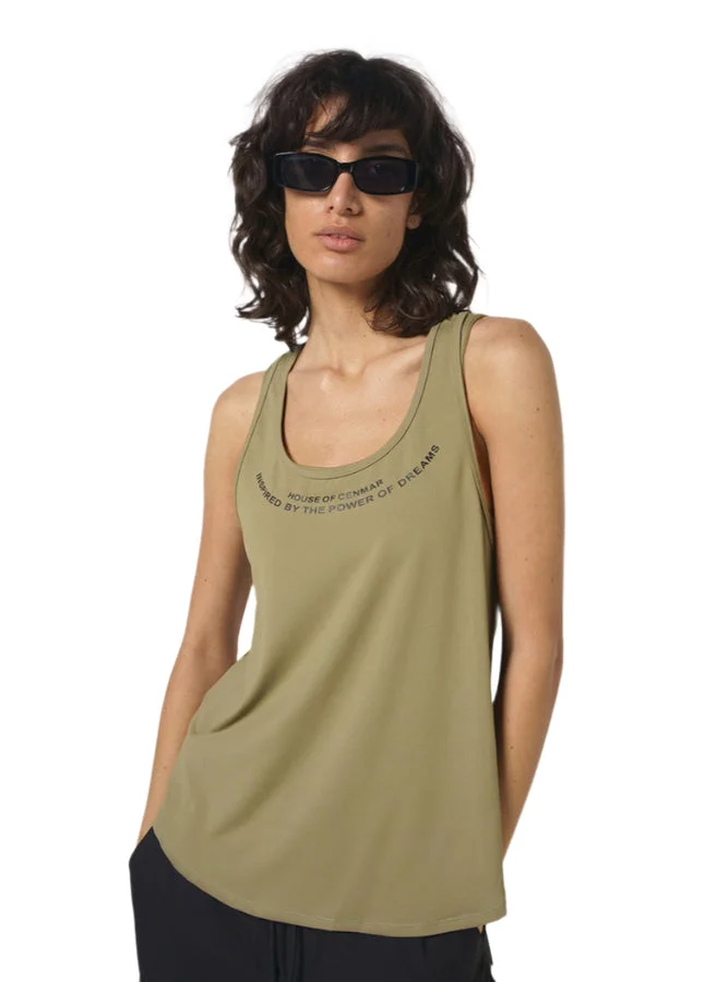 House Of Cenmar Olive Women'S Activewear Top