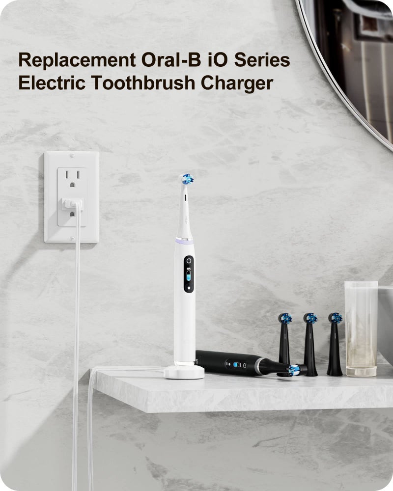 WUKUR Charger for Oral-B iO Series Electric Toothbrush, Magnetic Charging Base for Oral-B iO Series 7/8/9 Electric Toothbrush (White) - Image 2