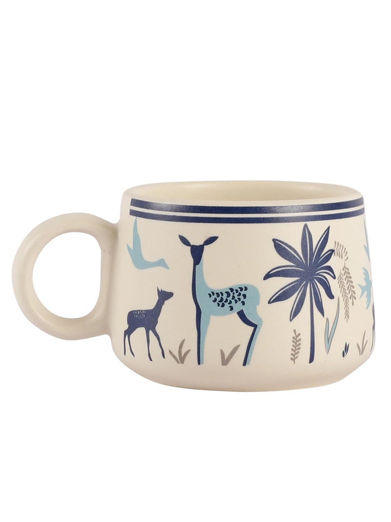 miah decor Ceramic Matte Printed Tea Coffee Mug Set of 6 Studio Pottery Drinkware Microwave Safe Stoneware Cups for Home & Restaurant - (Size HxW:-2X3.5 inches;Volume:- 190 ml) - Image 2