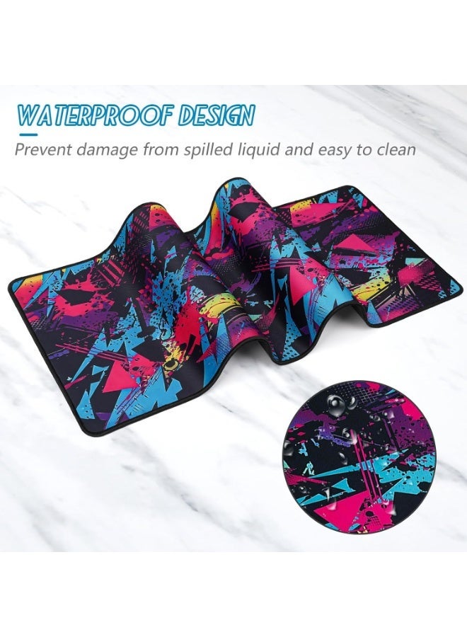 BIGTHREE Large Mouse Pad Mat, 80 x 30cm Extended Gaming Mouse Pad, Non Slip Waterproof Mouse Table Mat, Desk Mat with Stitched Edges, for Gaming Office Laptop Computer and Home (Style 4) - Image 3