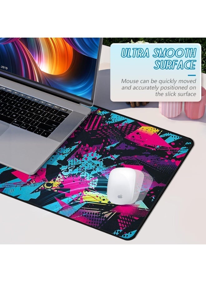 BIGTHREE Large Mouse Pad Mat, 80 x 30cm Extended Gaming Mouse Pad, Non Slip Waterproof Mouse Table Mat, Desk Mat with Stitched Edges, for Gaming Office Laptop Computer and Home (Style 4) - Image 5