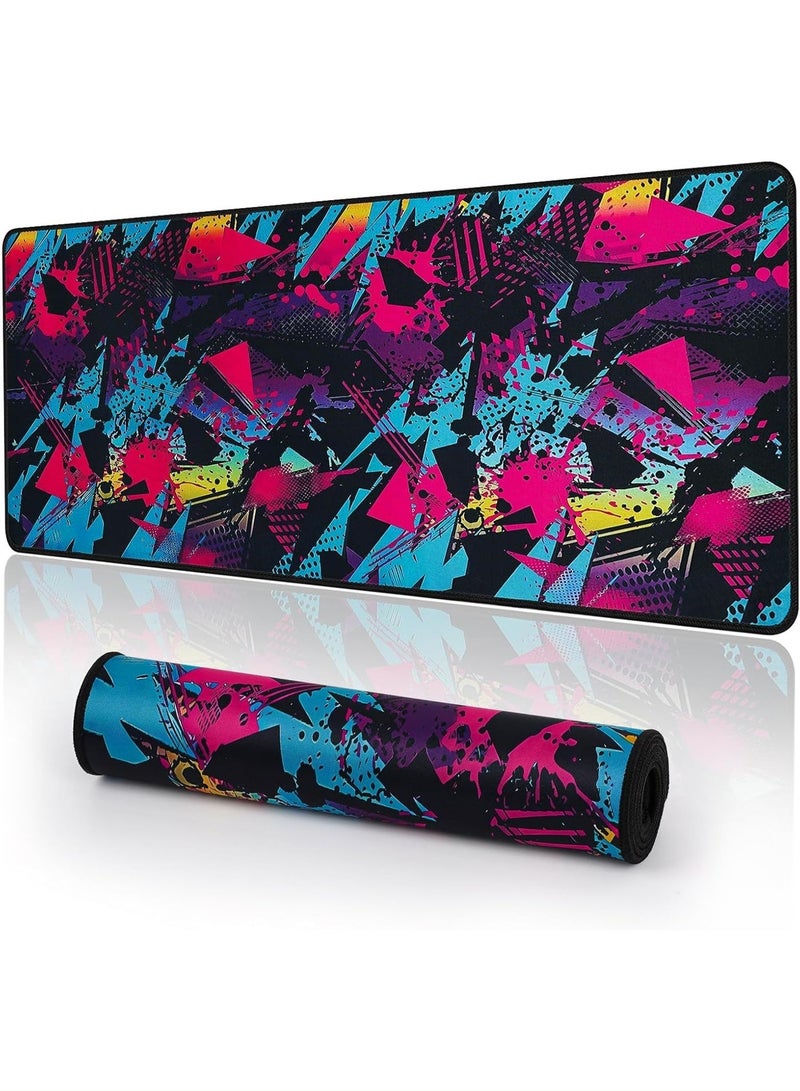 BIGTHREE Large Mouse Pad Mat, 80 x 30cm Extended Gaming Mouse Pad, Non Slip Waterproof Mouse Table Mat, Desk Mat with Stitched Edges, for Gaming Office Laptop Computer and Home (Style 4) - Image 1