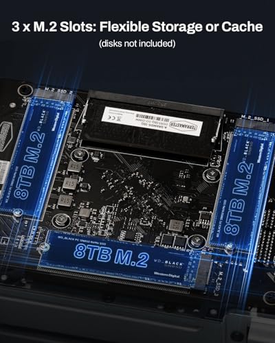 TERRAMASTER F4-425 Plus NAS Storage - 4Bay Intel N150 Quad-Core CPU, 16GB RAM DDR5, 5GbE LAN x 2, M.2 Slot x 3, Network Attached Storage for Teamwork, Multimedia Server (Diskless) - Image 3
