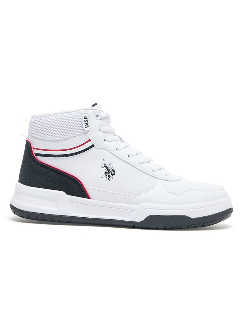 U.S. Polo Assn. Women's Lightweight White High-Top Sneakers - Sporty Design with Black and Red Accents, Comfortable Ankle Support for Everyday Casual Wear  - Image 1