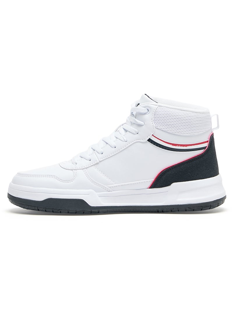U.S. Polo Assn. Women's Lightweight White High-Top Sneakers - Sporty Design with Black and Red Accents, Comfortable Ankle Support for Everyday Casual Wear  - Image 2