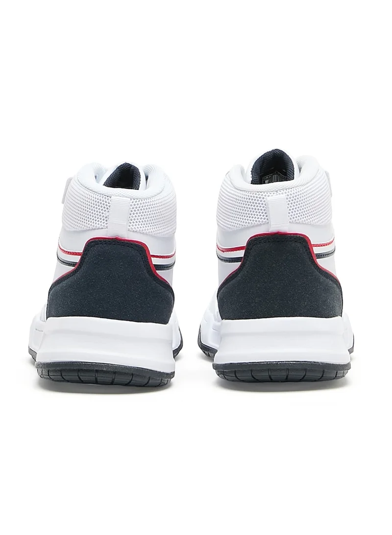 U.S. Polo Assn. Women's Lightweight White High-Top Sneakers - Sporty Design with Black and Red Accents, Comfortable Ankle Support for Everyday Casual Wear