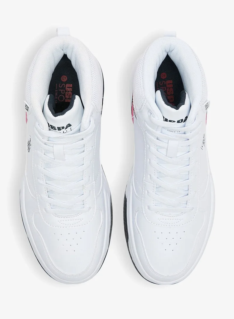 U.S. Polo Assn. White Women's Lightweight Shoes White High-Top Sneakers - Sporty Design Shoes, Comfortable Ankle Support for Everyday Casual Wear for Women | Best Price UAE