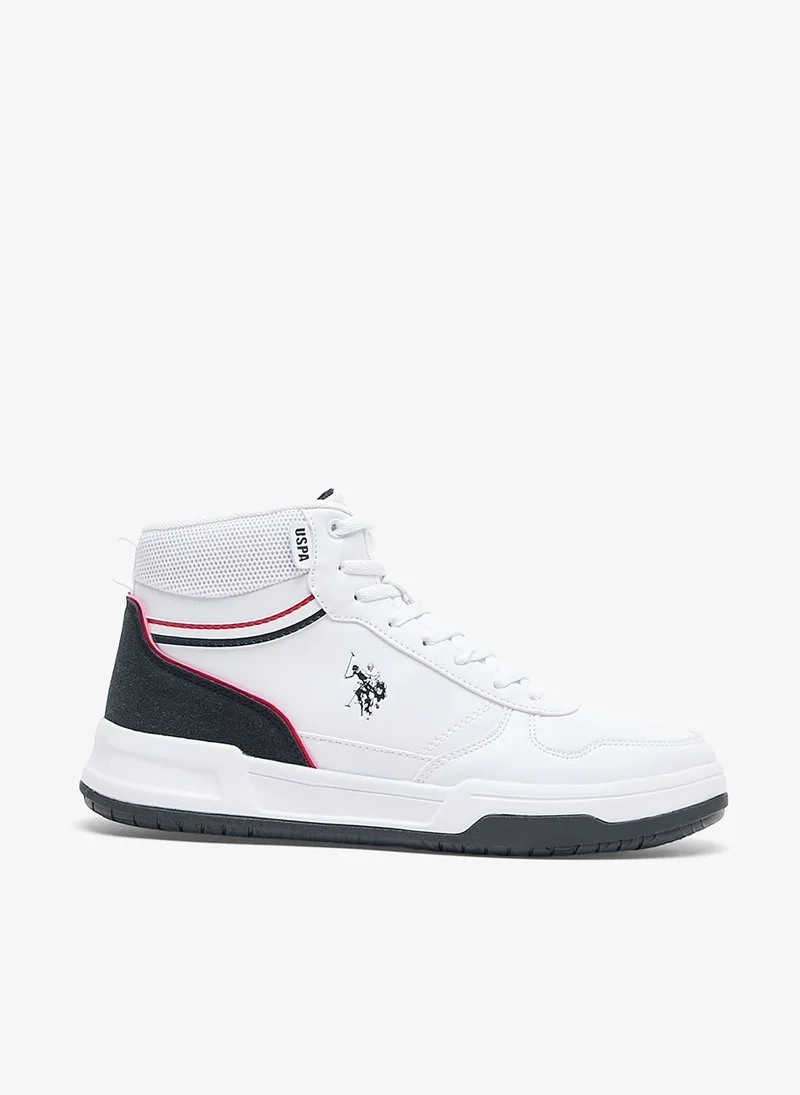 Women's Lightweight Shoes White High-Top Sneakers - Sporty Design Shoes, Comfortable Ankle Support for Everyday Casual Wear