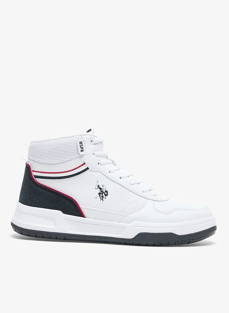 U.S. Polo Assn. White Women's Lightweight Shoes White High-Top Sneakers - Sporty Design Shoes, Comfortable Ankle Support for Everyday Casual Wear for Women | Best Price UAE
