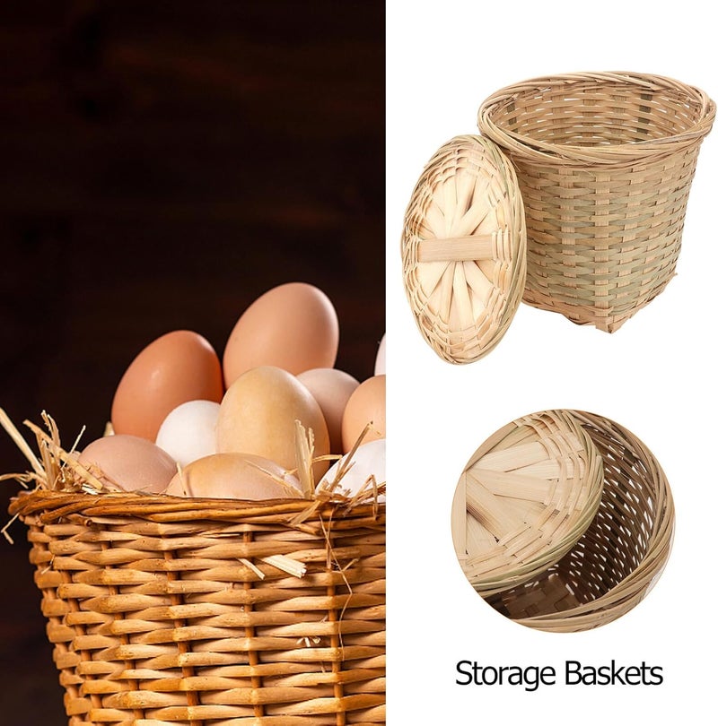LABRIMP Woven Egg Basket and Tea Storage Basket 2pcs 16x14cm Food Storage Holder for Kitchen and Dining Organization - Image 3