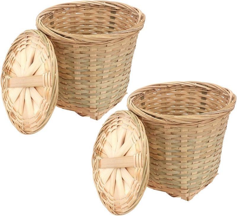 LABRIMP Woven Egg Basket and Tea Storage Basket 2pcs 16x14cm Food Storage Holder for Kitchen and Dining Organization - Image 1