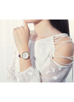 NAVIFORCE Elegant Women's Quartz Watch Stylish Round Dial with Floral Embossed Design Sub-Dial Display Leather Strap Fashionable Timepiece for Everyday Wear and Special Occasions  - Image 3