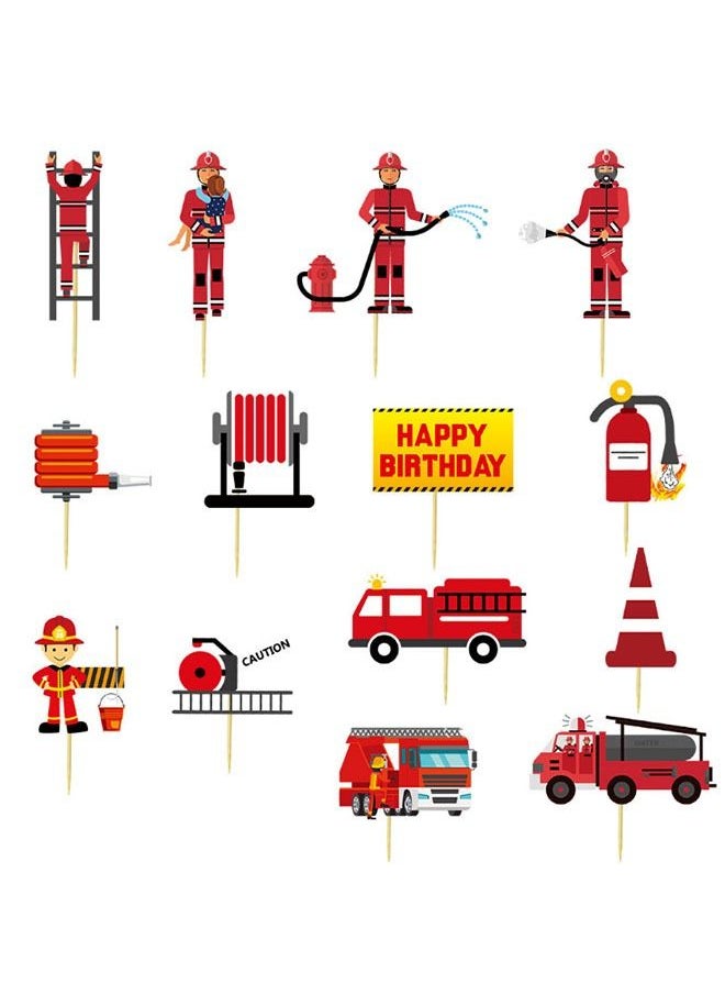 Generic - Fire Truck Birthday Party Supplies, 23pcs Fire Truck Party Decorations Set, Fire Truck Foil Balloons ,Banner ,Fire Truck Tags Theme Birthday Party Decorations for Boys - Image 1