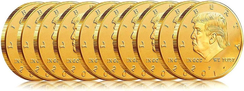 كلاراكو عملة دونالد ترامب الذهبية، عملة ذهبية مطلية بالذهب لعام ٢٠١٧، الرئيس الخامس والأربعون - عبوة من ١٠ عملات - Image 1