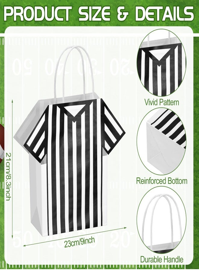 LemonSecret 24 Pcs Football Party Favor Bags Football Gift Bags with Handles Referee Pattern 8.27" x 5.91" Reusable Sport Goodie Bag for Sport Team Candy Treat Snack Rugby Birthday Party Supply - Image 2