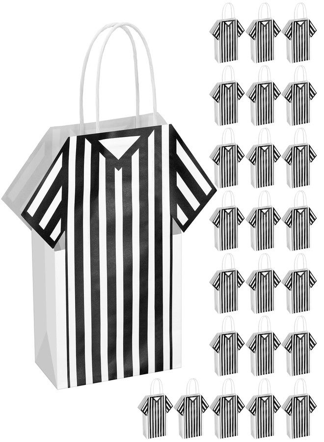 LemonSecret 24 Pcs Football Party Favor Bags Football Gift Bags with Handles Referee Pattern 8.27" x 5.91" Reusable Sport Goodie Bag for Sport Team Candy Treat Snack Rugby Birthday Party Supply - Image 1