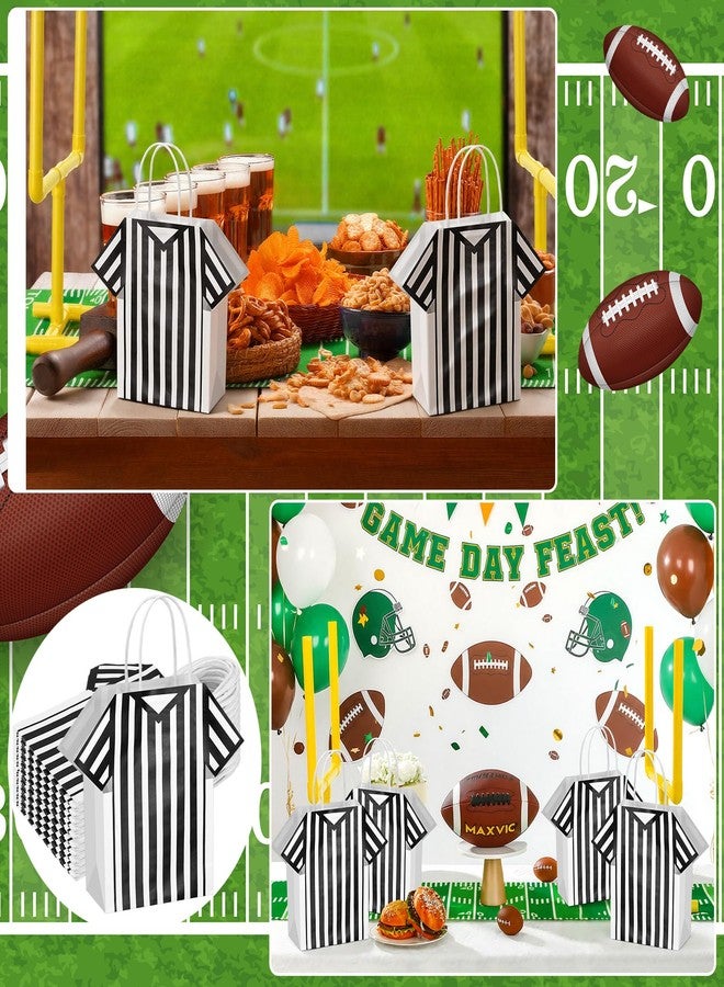 LemonSecret 24 Pcs Football Party Favor Bags Football Gift Bags with Handles Referee Pattern 8.27" x 5.91" Reusable Sport Goodie Bag for Sport Team Candy Treat Snack Rugby Birthday Party Supply - Image 5