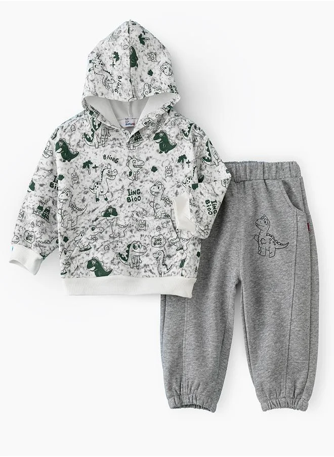 babyqlo Dino Adventure Hoodie & Jogger Set for Boys